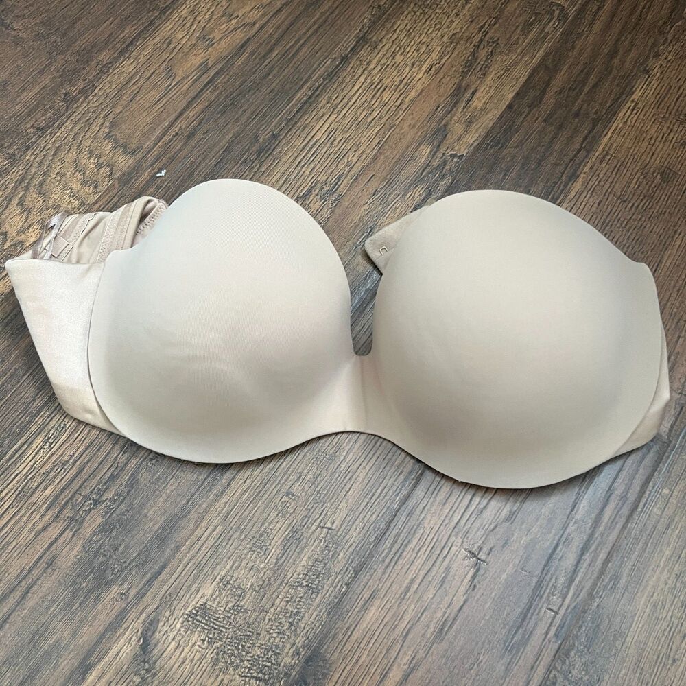 Warners Women’s Beige Padded Full Coverage Bra Size 36D Strapless